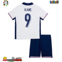 Camisa de Futebol Inglaterra Harry Kane #9 Equipamento Principal Infantil Europeu 2024 Manga Curta (+ Calças curtas)